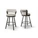 Corrigan Studio® Tempo Furniture Luker Swivel 30" Barstool Palladium Grey Finish & Dark Polyurethane Set of 2, in Brown | Wayfair