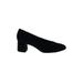 Bella Vita Heels: Pumps Chunky Heel Minimalist Black Solid Shoes - Women's Size 12 - Almond Toe