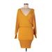 Love Tree Casual Dress - Sweater Dress: Yellow Dresses - Women's Size Large