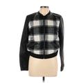 Jacket: Short Black Checkered/Gingham Jackets & Outerwear - Women's Size Large