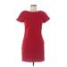 Coast Casual Dress - Mini Crew Neck Short sleeves: Red Solid Dresses - Women's Size 8
