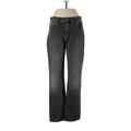 Lauren Jeans Co. Jeans - Mid/Reg Rise Straight Leg Boyfriend: Gray Bottoms - Women's Size 10 - Gray Wash
