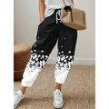 Women's Sweatpants Pants Trousers Floral Pocket Print Long Micro-elastic Mid Waist Active Fashion Street Daily Wear Black Pink S M Spring