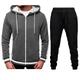 Men's Tracksuit Sweatsuit Zip Hoodie Sweatshirt Hoodie Jacket Jogging Suits Red Black BlackLight Grey Dark GreyLight Grey RedLight Grey RedDark Grey Hooded Color Block Drawstring 2 Piece Sports