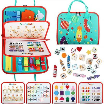 Montessori Toys Felt Busy Board Bag Early Education Puzzle Learning Board Montessori Training For Young ChildrenTeaching Aids