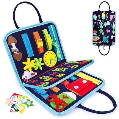 Montessori Toys Felt Busy Board Bag Early Education Puzzle Learning Board Montessori Training For Young ChildrenTeaching Aids