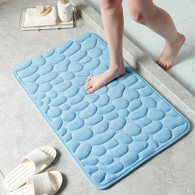 Cobblestone Bath Mat Non-slip Memory Foam Pad, Washable Bath Rugs, Rapid Water Absorbent, Non-Slip, Washable, Thick, Soft And Comfortable Carpet For Shower Room