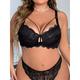 Women's Plus Size Lace Bra Solid Undergarments Home Bed Breathable Straps Sleeveless Backless Summer Spring Black Wine