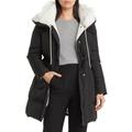 Hayden Feather Trim Hooded Puffer Coat