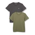 Calvin Klein Jeans Herren T-Shirts Kurzarm 2 Pack Monologo T-Shirt Rundhalsausschnitt, Mehrfarbig (Dusty Olive/Dark Grey), S
