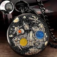 Space Series Musik-Taschenuhr für Herren mit Kette, Retro-Vintage-Modeuhr, Damen-Musik-Halskette, Uhren, einzigartiges Geschenk für Paare, Sammlerstücke