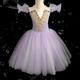 Tanzkleidung für Kinder Ballett Tutu Kleid Kleid Strass Spitze Stickerei Mädchen Ausbildung Leistung Ärmellos Hoch Gitter Polyester