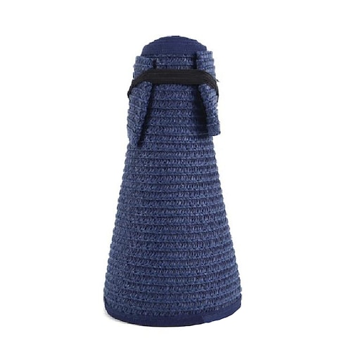 Sonnenblendenhüte für Damen, breiter Krempe, Stroh, aufrollbar, Pferdeschwanz, Sommer-Strandhut, UV-Licht, UPF, verstaubar, faltbar, für Reisen, Sommer Image