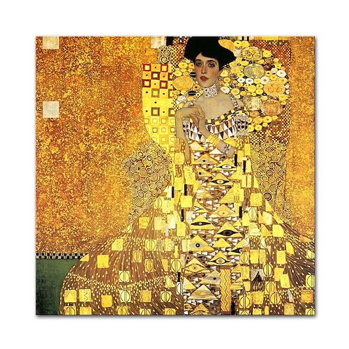 mintura handgemachtes Porträt von Adele Bloch-Bauer Ölgemälde auf Leinwand Wandkunst Dekoration Gustav Klimt berühmtes Bild für Wohnkultur gerolltes rahmenloses ungedehntes Gemälde Image