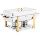 Chafing dish - gn 1/1 - accents dorés - 9 l - 2 brûleurs Royal Catering chafing dish professionnel