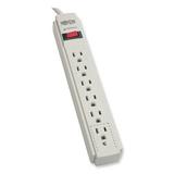 Tripp Lite Protect It! Surge Protector 6 AC Outlets 15 ft Cord 790 J Light Gray Each