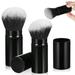 2 Pcs Artificial Fiber Metal Cosmetic Micro Brush Makeup Bundles Telescopic Blush Highlight Travel