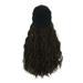 Huarll Wig Human Hair Wig Long Curly Wig Hat Hooded Wig Winter Cap Caps Casual Women Wig Hats with Hair