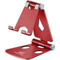 Tobeoneer Adjustable Cell Phone Stand Phone Holder for Desk - Portable Small Size Desktop Dock for iPhone 12 13 11 Pro XR XS X 8 7 6 Plus iPad Mini Samsung Google Cute Office Home DÃ©cor (Red)