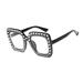 Oversized Square Frame Bling Rhinestone Cat Eye Retro Women Fashion USA Q7P8