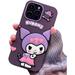 KUROMIS Cute Silicone Case Fit for iPhone 11 Case Kawaii Cartoon Design Full Protection Girly Case Cover for Kids Teens Girls & Women (Deep Purple)