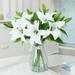 TETOU Artificial Tiger Lily Real Touch 14.2 Fake Spring Flowers for Wedding Home Party Easter Decor Plastic Lily Faux Flowers