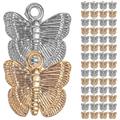 100 Pcs Gold Decor Crystal Choker Jewelry Making Charms Butterfly Jewelry Charms Butterfly Pendant Earrings Alloy
