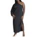 Plus Size Women's Gathered Sleeve Column Dress by ELOQUII in Black Onyx (Size 20)