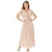 Plus Size Women's Sequined Capelet Gown by Roaman's in Pale Blush (Size 30 W)