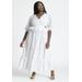 Plus Size Women's Ruffle Eyelet Maxi Dress by ELOQUII in Pearl (Size 20)