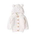 Slowmoose Baby Knitting Cardigan Winter Warm, Newborn Infant Sweaters Long Sleeve Hooded 18M / 82W566 White