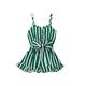 Slowmoose Sleeveless Striped Jumpsuit, Summer Overalls Playsuit Green 6