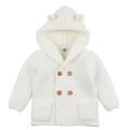 Slowmoose Baby Knitting Cardigan Winter Warm, Newborn Infant Sweaters Long Sleeve Hooded 3M / White