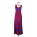 Calvin Klein Casual Dress - A-Line Scoop Neck Sleeveless: Purple Color Block Dresses - Women's Size 8