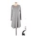 Old Navy Casual Dress - A-Line Scoop Neck Long sleeves: Gray Print Dresses - Women's Size Large