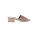 Vince. Mule/Clog: Slip-on Chunky Heel Glamorous Tan Print Shoes - Women's Size 9 - Open Toe