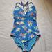 Jessica Simpson Swim | Jessica Simpson Nwt, Blue Floral One Piece Bathing Suit | Color: Blue/White | Size: Various