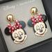 Disney Jewelry | Disney X Baublebar Minni Mouse Large Beautiful Post Earrings, Nwt | Color: Black/Gold | Size: Os