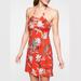 Athleta Swim | Athleta Loop Swim Dress Floral Print Orange Halter Dress Size Small Like New | Color: Orange | Size: S