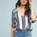 Anthropologie Tops | Anthropologie Chambray Striped Buttondown Tunic By Cloth & Stone Size M | Color: Blue/Cream | Size: M