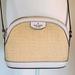 Kate Spade Bags | Kate Spade X Large Sylvia Dome White Dove Leather And Straw Crossbody. | Color: Tan/White | Size: 9"