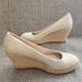 J. Crew Shoes | J.Crew Seville Wedge Espadrille Metallic Gold Round Toe Slip On Pump Women's 8.5 | Color: Gold/Tan | Size: 8.5