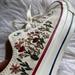 Converse Shoes | Embroidered Flowers Converse Bridal Sneakers | Color: Red/White | Size: 8