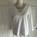 J. Crew Tops | J Crew M White 3/4 Sleeve Casual Top V Neck 3/4 Sleeve | Color: White | Size: M