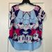 Disney Tops | Disney Mickey Minnie Mouse Casual Flowy Top Tagged Size Xs But More S Or M | Color: Blue/Purple | Size: S