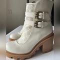 Gucci Shoes | Authentic Gucci Canvas & Leather White Hiking/Combat Boots Sz 9.5 | Color: White | Size: 9.5