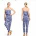 Lilly Pulitzer Pants & Jumpsuits | Lilly Pulitzer Target Upstream Jumpsuit Size L Fish Strapless Romper Blue White | Color: Blue/White | Size: L