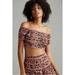 Anthropologie Tops | By Anthropologie Off-The-Shoulder Top In Brown Motif | Color: Brown/Pink | Size: 10