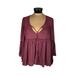Free People Tops | Free People A Few Of My Favorite Things Boho Blouse Fall Shirt Burgundy Size Xs | Color: Red | Size: Xs