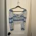Zara Tops | Blue And White Zara Top! Size S! New With Tags!! | Color: Blue/White | Size: S
